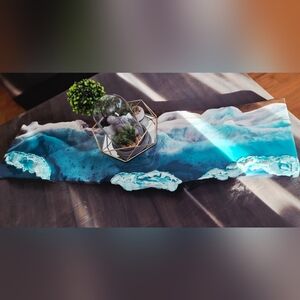 Handmade Ocean Resin Wood Bench Or Wall Mount